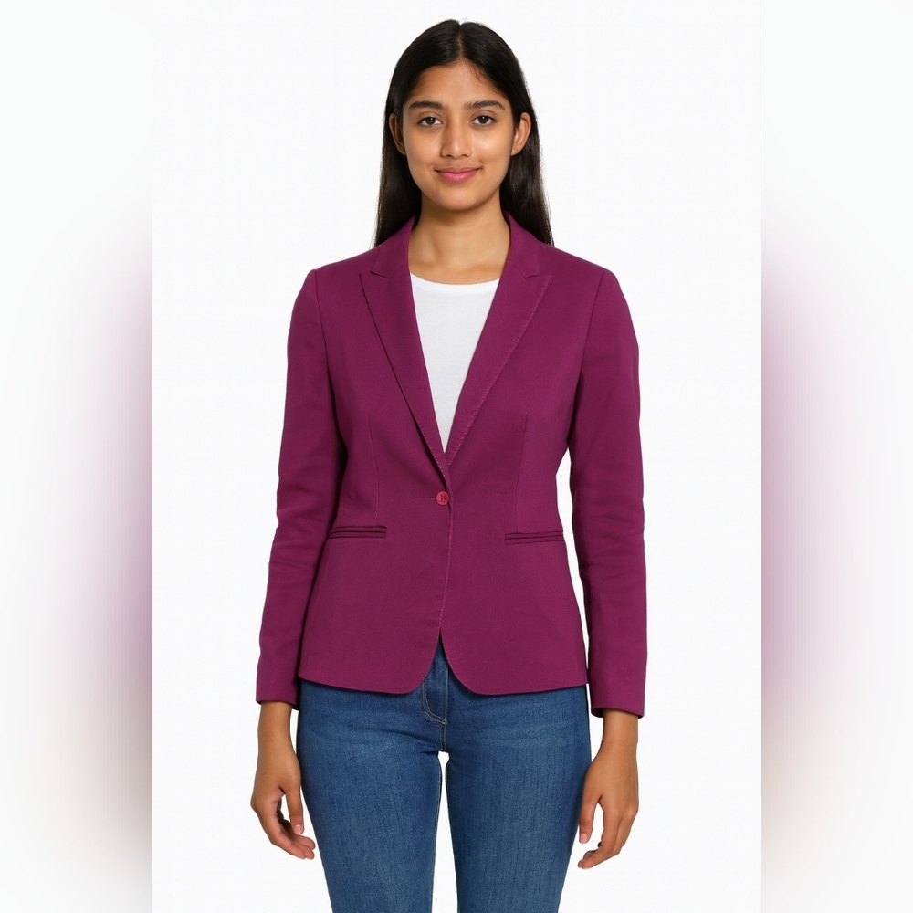Massimo Dutti Purple Designer Office Siren Corpwear Womens Blazer Size 4‎